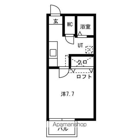 ブルーリーフⅢA棟(1K/1階)の間取り写真