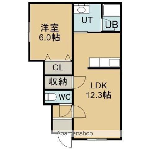 ブランコート BRUN COURT(1LDK/1階)の間取り写真