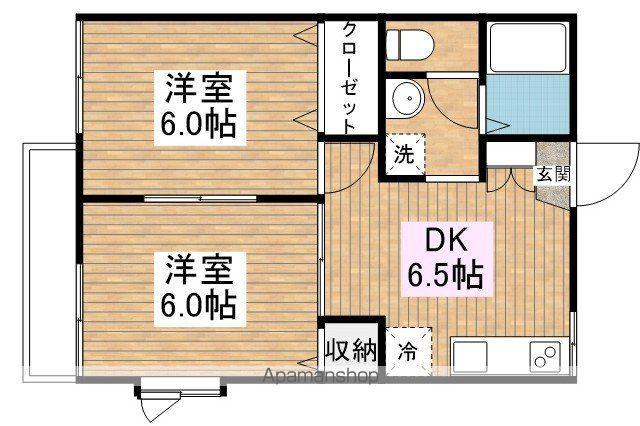 マロンコーポC(2DK/2階)の間取り写真