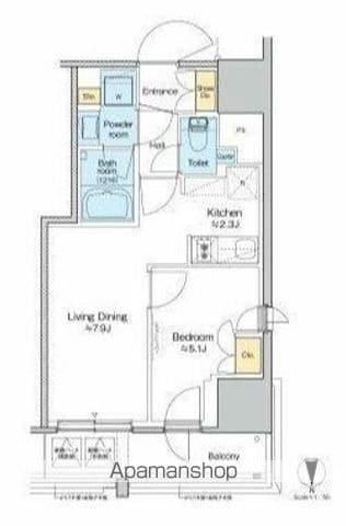 プラウドフラット四谷三丁目(1LDK/10階)の間取り写真