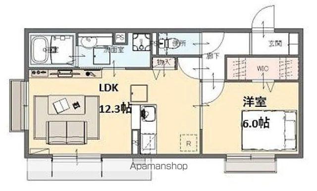 エスポワールタカムラⅡ(1LDK/2階)の間取り写真