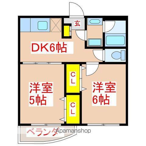 さくらヒルズ壱番館(2DK/4階)の間取り写真