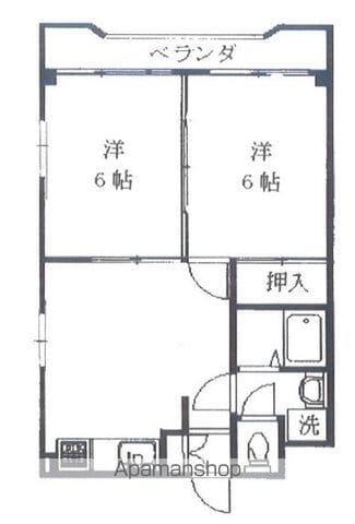 第三角柳マンション(2DK/2階)の間取り写真