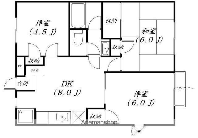 パティオグレース(3DK/2階)の間取り写真