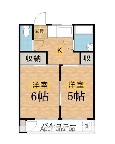 パークコーポラス(2K/2階)の間取り写真