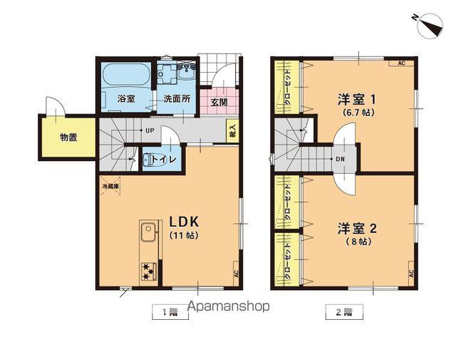 PARK HOME 津志田東 A(2LDK/1階)の間取り写真