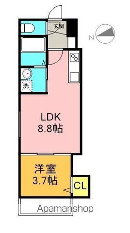 ラ・ガール・ウエストⅡ(1LDK/2階)の間取り写真