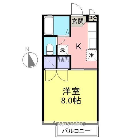 ピーチHOUSE(1K/2階)の間取り写真