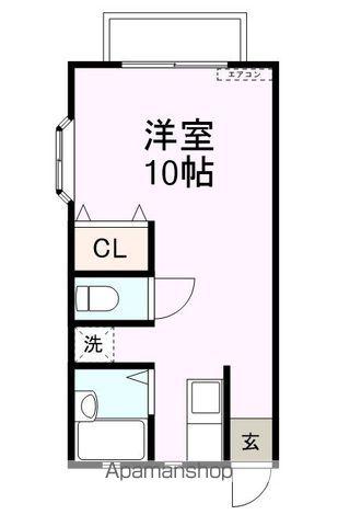 ハイツ遠山ⅡB(ワンルーム/2階)の間取り写真