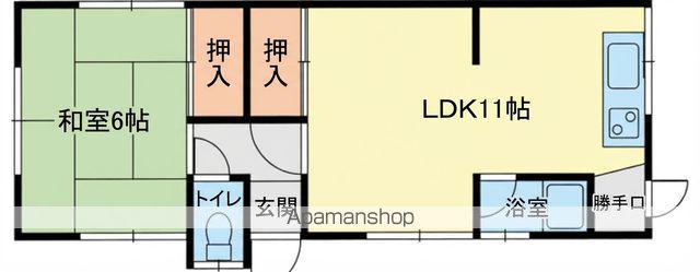 草津線 貴生川駅 バス乗車時間：15分 名坂日電前バス停で下車 徒歩5分 1階建 築54年(1LDK/1階)の間取り写真