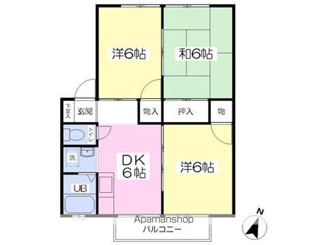 パークウェイホームズA(3DK/2階)の間取り写真