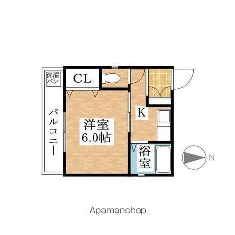 コートハウスⅠ(1K/2階)の間取り写真