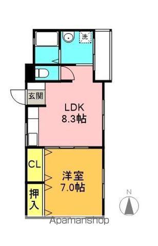 パビリオントーカイⅢ(1LDK/1階)の間取り写真