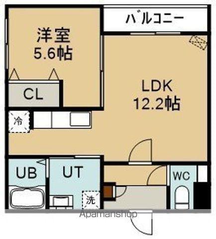 INFINITY松陰町(1LDK/4階)の間取り写真