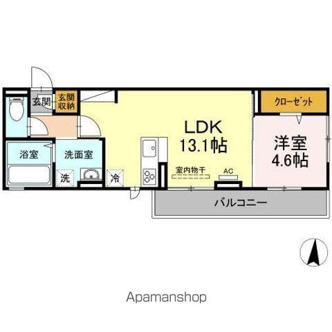 リヴェール中村(1LDK/2階)の間取り写真