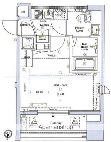 ガリシア中野弥生町(1K/11階)の間取り写真