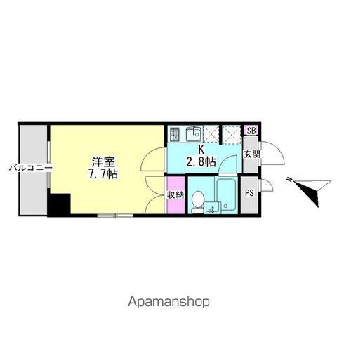 レイクパレス(1K/5階)の間取り写真