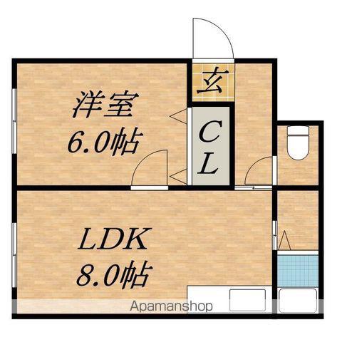 アーバン苗穂(1DK/3階)の間取り写真