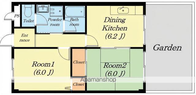 セイコーパレス(2DK/1階)の間取り写真