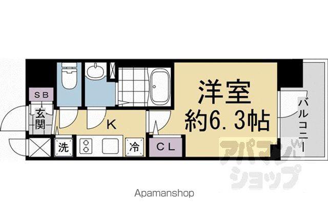 エスリード京都吉祥院ヴィーナ(1K/10階)の間取り写真