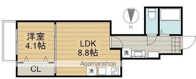 ロンボヌール(1LDK/1階)の間取り写真
