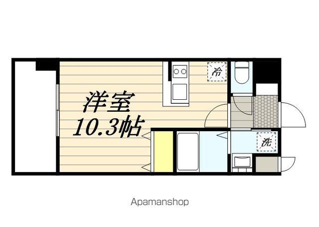 プライムコート博多吉塚(ワンルーム/6階)の間取り写真