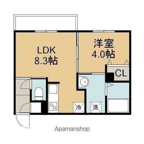 黄金北3丁目MS A棟(1LDK/2階)の間取り写真