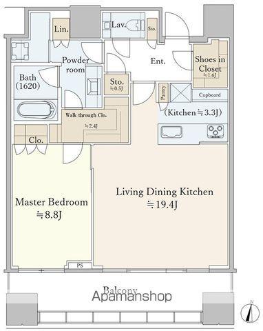 パークコート渋谷 ザ タワー(1LDK/30階)の間取り写真