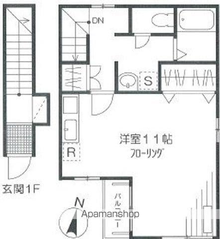 ヴィラ雅風(ワンルーム/2階)の間取り写真