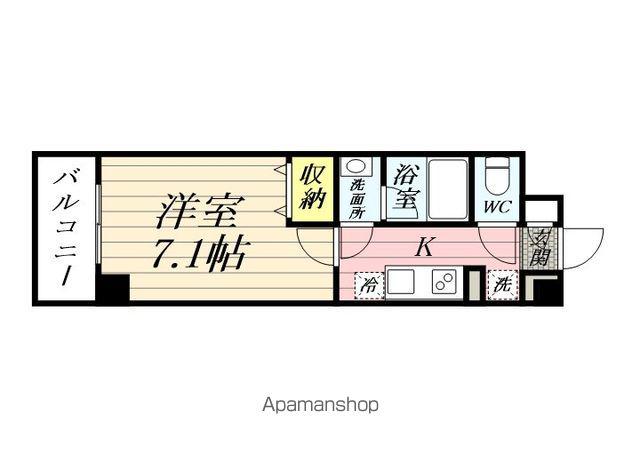 サザン湘南(1K/1階)の間取り写真