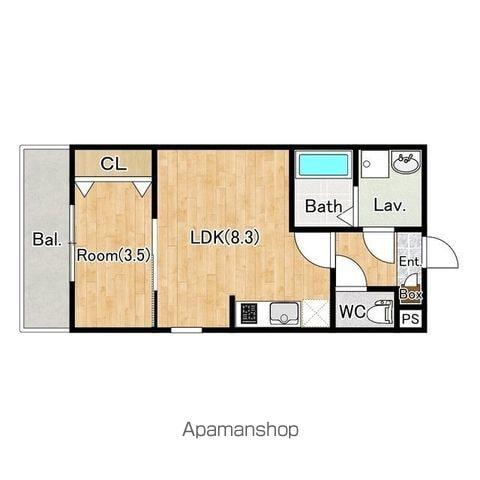 ジーメゾン千葉出洲港ラビアン(1LDK/3階)の間取り写真