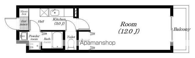 サンキエーム園(1K/3階)の間取り写真