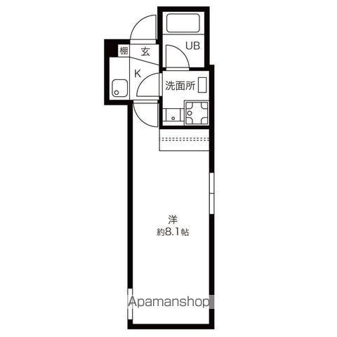 MYTHOS板橋新河岸(1K/1階)の間取り写真