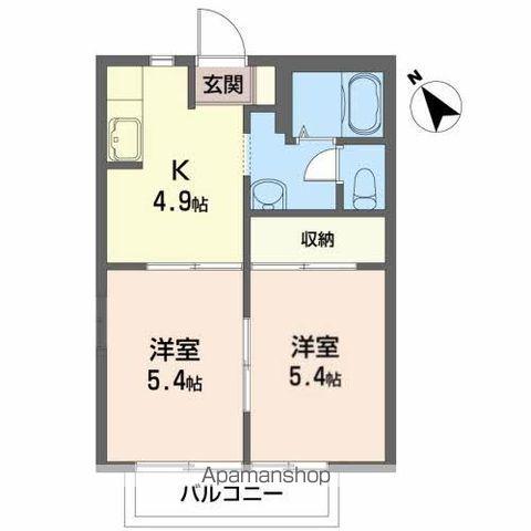 グランコート若木下 A(2K/1階)の間取り写真