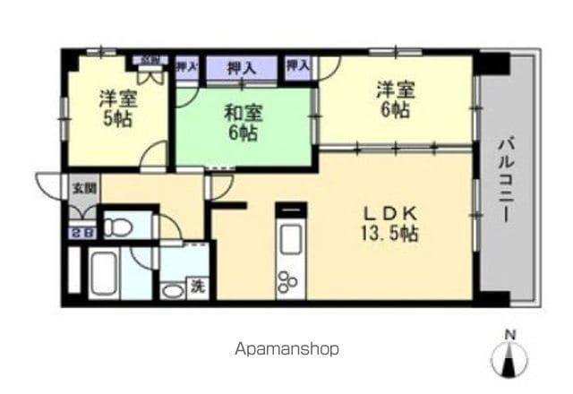 ノーブル道後(3LDK/3階)の間取り写真