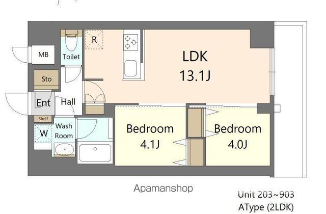 S-RESIDENCE王子ENABLE(2LDK/9階)の間取り写真