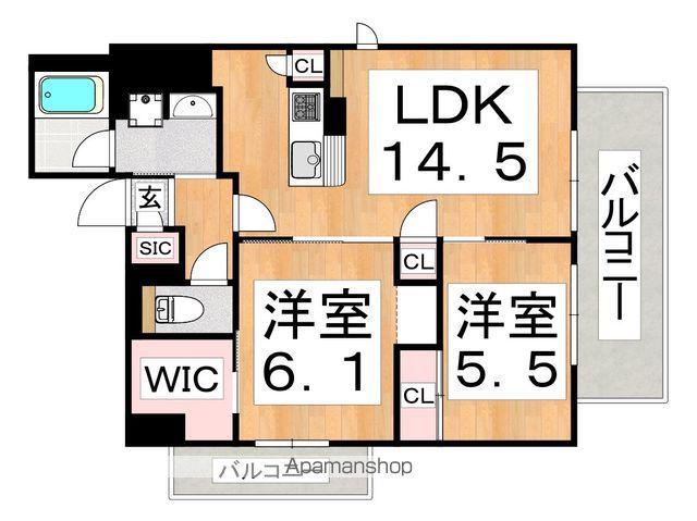 プリマドーレ昭和町(2LDK/4階)の間取り写真
