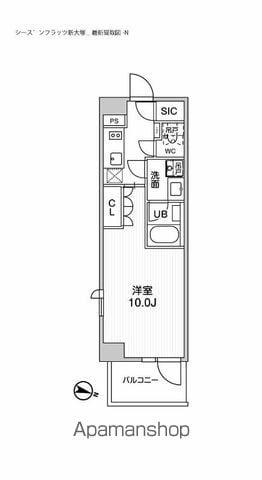 シーズンフラッツ新大塚(1K/8階)の間取り写真