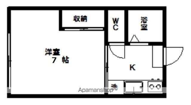 AMOROSOあお葉(1K/2階)の間取り写真