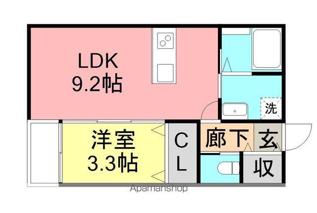 CIMA(1LDK/1階)の間取り写真