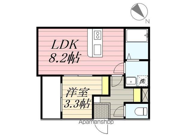 メゾン・ドゥ・アッシュ津田沼(1LDK/2階)の間取り写真