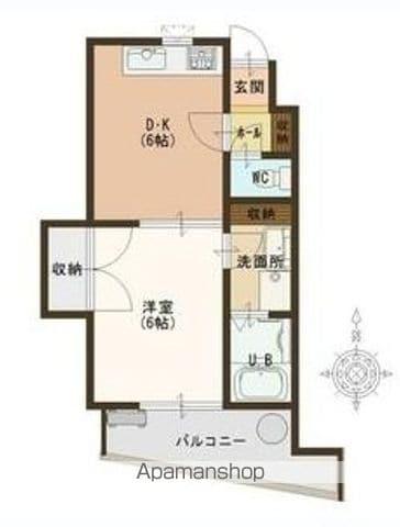 パラツォ興陽(1DK/4階)の間取り写真