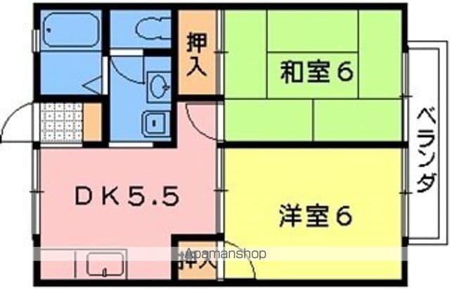 ビバーチェ瀬田(2DK/1階)の間取り写真