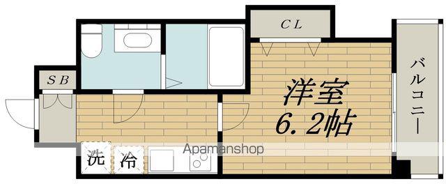 ラグゼ東三国2(1K/6階)の間取り写真
