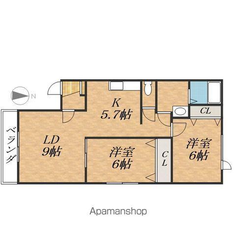 栄荘(2LDK/1階)の間取り写真