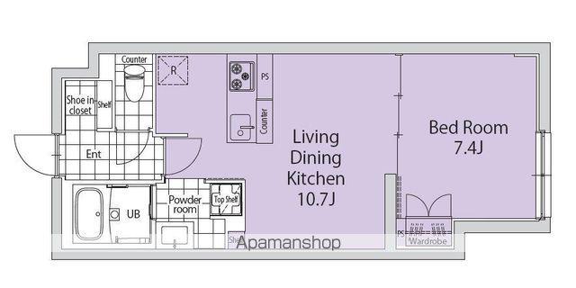 EXAM新中野Ⅱ(1LDK/2階)の間取り写真