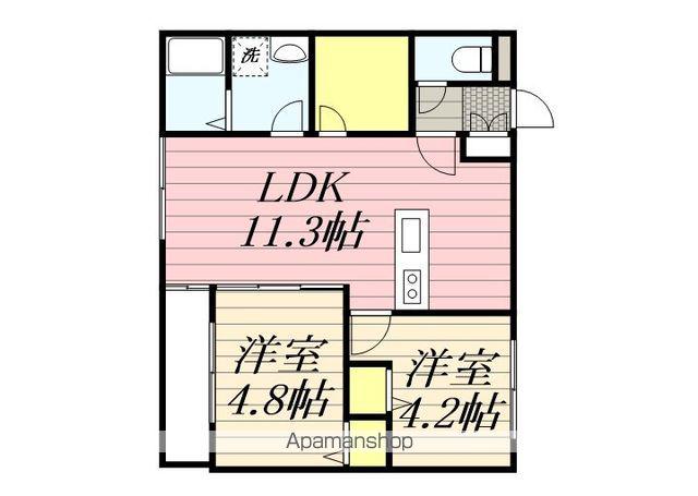L-BLOOM御井(2LDK/3階)の間取り写真