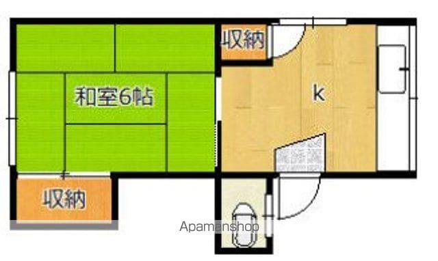 アパートメント梨花(1K/1階)の間取り写真