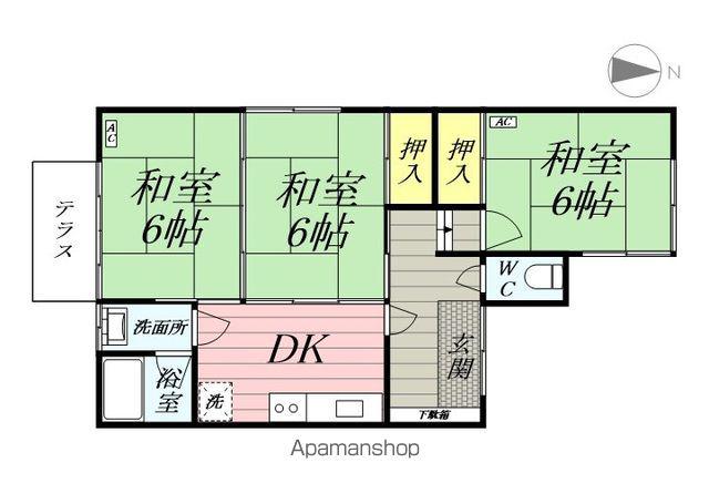 北上線 柳原駅(岩手) 徒歩23分 1階建 築53年(3DK)の間取り写真