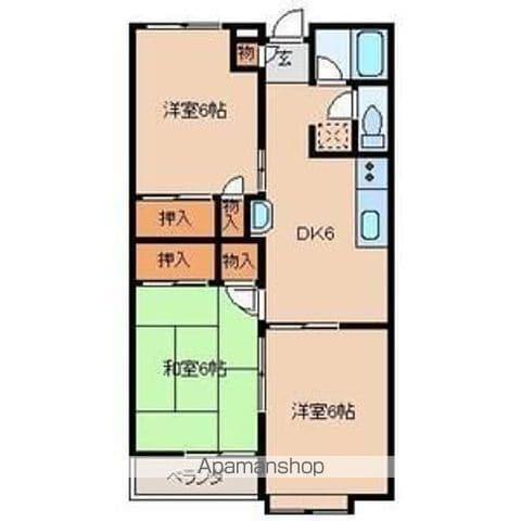 第2イトーキハイツ6号棟(3DK/2階)の間取り写真